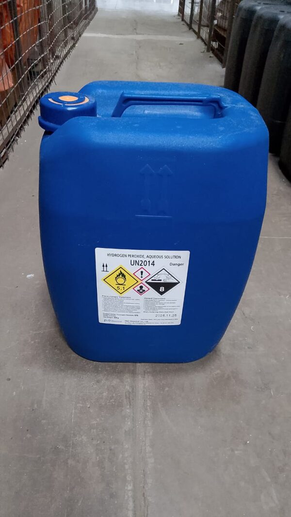 Hydrogen Peroxide 50% – 30L Jerrican (Technical Grade) | Industrial Bleaching & Cleaning Chemical | Nairobi Kenya